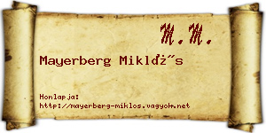 Mayerberg Miklós névjegykártya